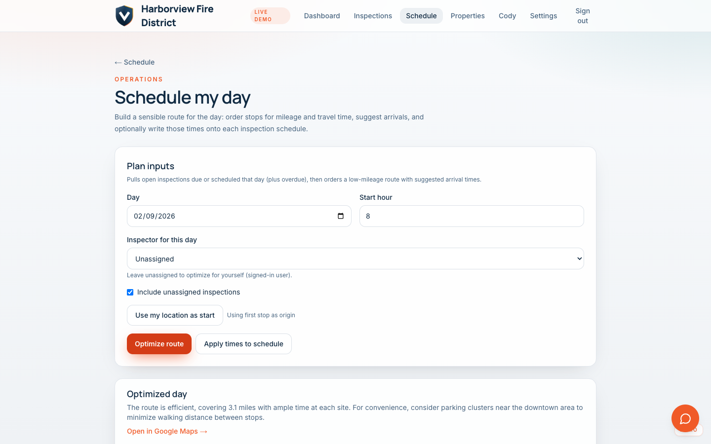 Schedule my day planner